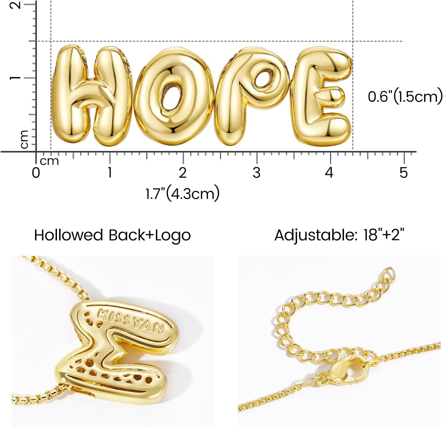 imageKissYan Mama Necklace for Women 14K Gold Plated Bubble Love Bff Pendant Necklace for New Mum Wife Fashion Jewelry Gift for Mothers DayHOPE