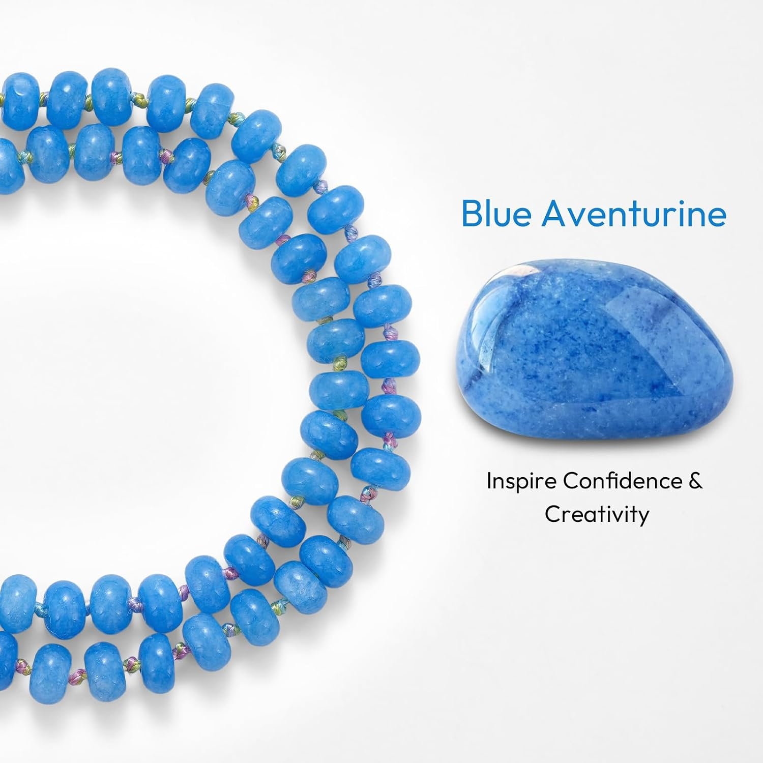 image:imageKissYan Beaded Necklaces for Women Natural Chunky Gemstone Summer ChokerBlue