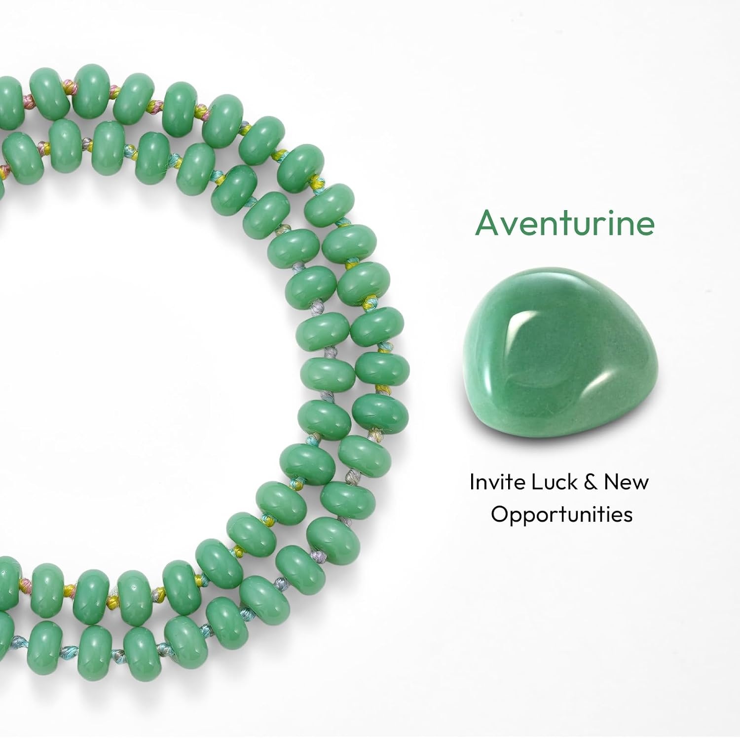 image:imageKissYan Beaded Necklaces for Women Natural Chunky Gemstone Summer ChokerMoss Green