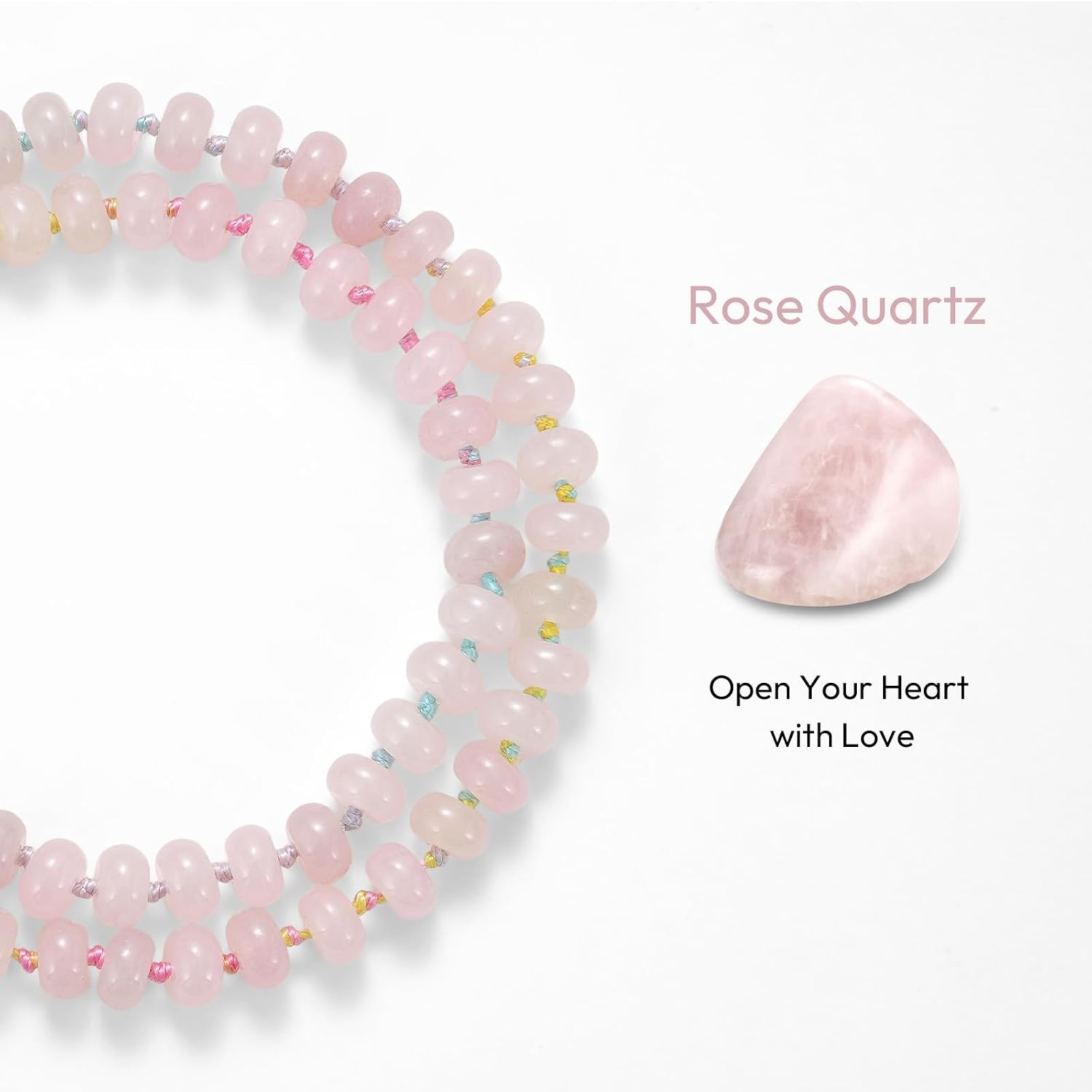 image:imageKissYan Beaded Necklaces for Women Natural Chunky Gemstone Summer ChokerPale Rose