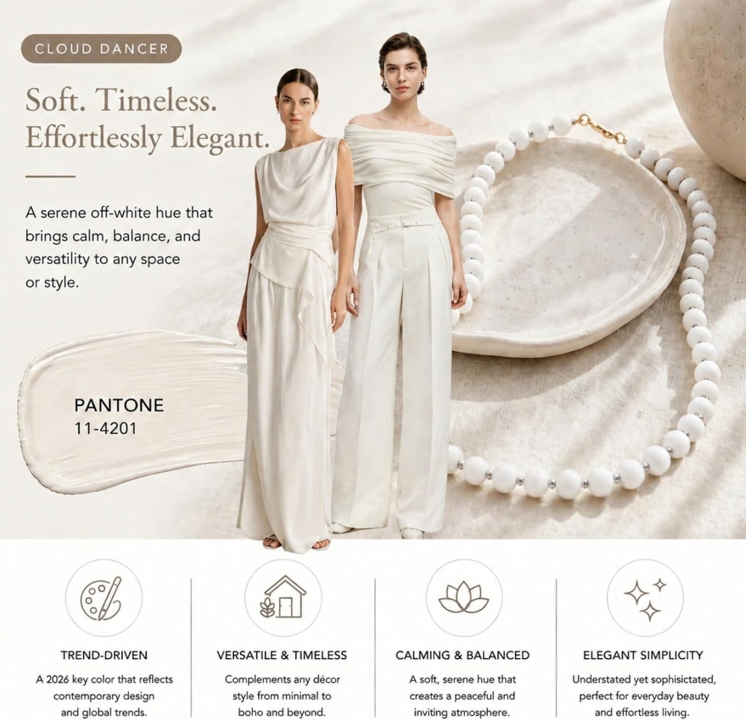 image:imageKissYan Beaded Necklaces for Women Natural Chunky Gemstone Summer ChokerWhite