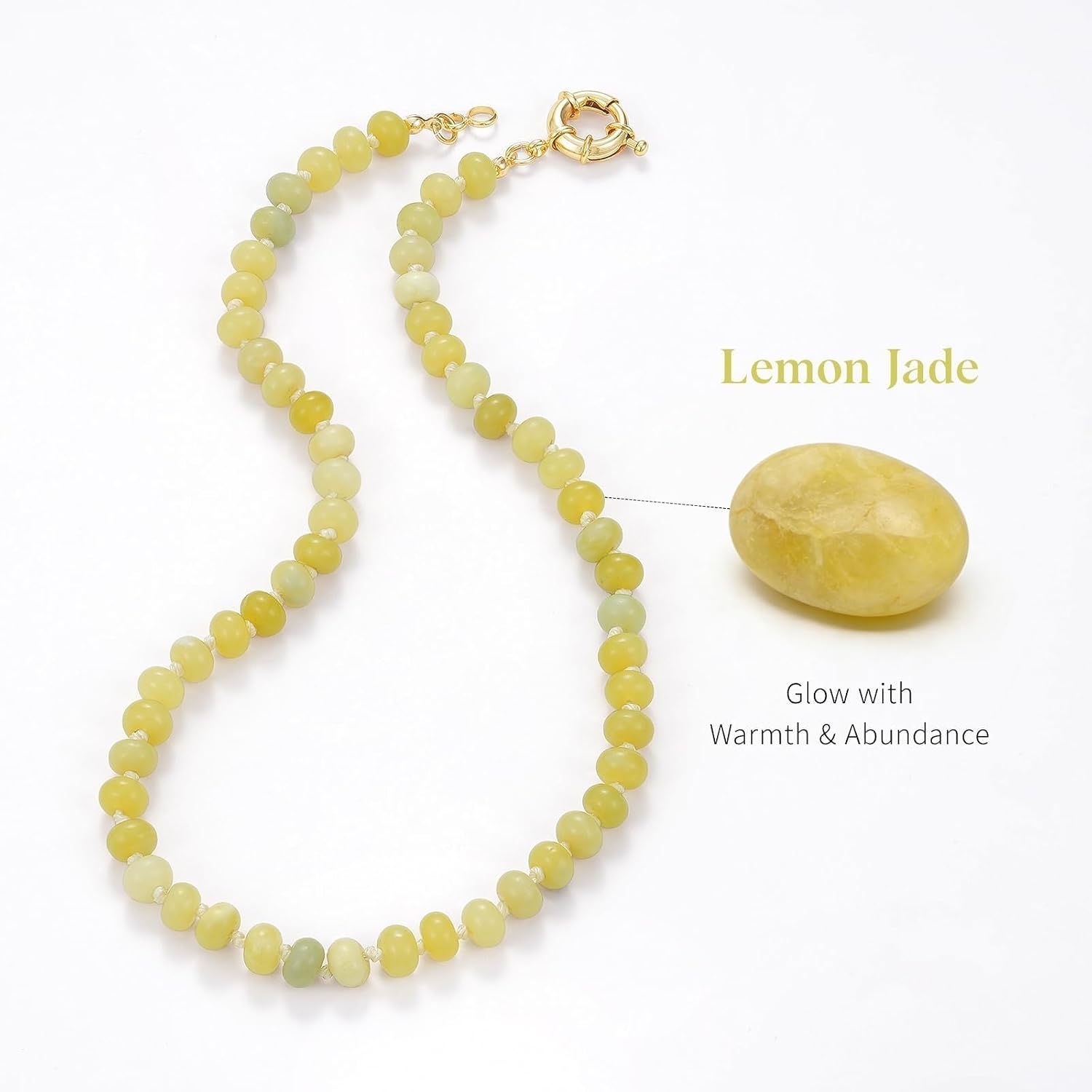 image:imageKissYan Beaded Necklaces for Women Natural Chunky Gemstone Summer ChokerYellow