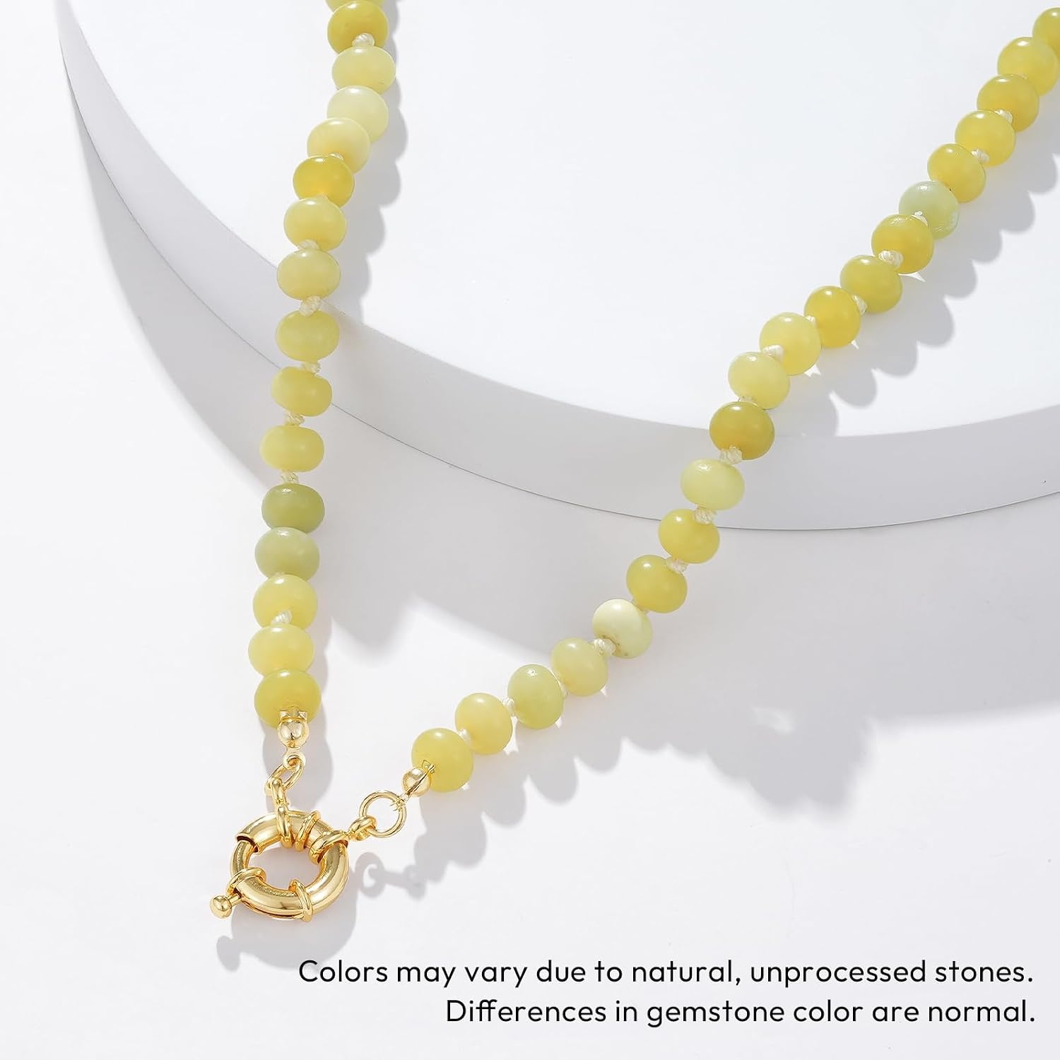 image:imageKissYan Beaded Necklaces for Women Natural Chunky Gemstone Summer ChokerYellow