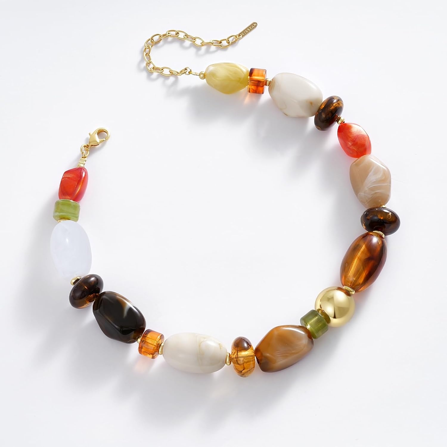 image:imageKissYan Chunky Beaded Necklaces for Women Resin Statement Bead ChokerMaillard