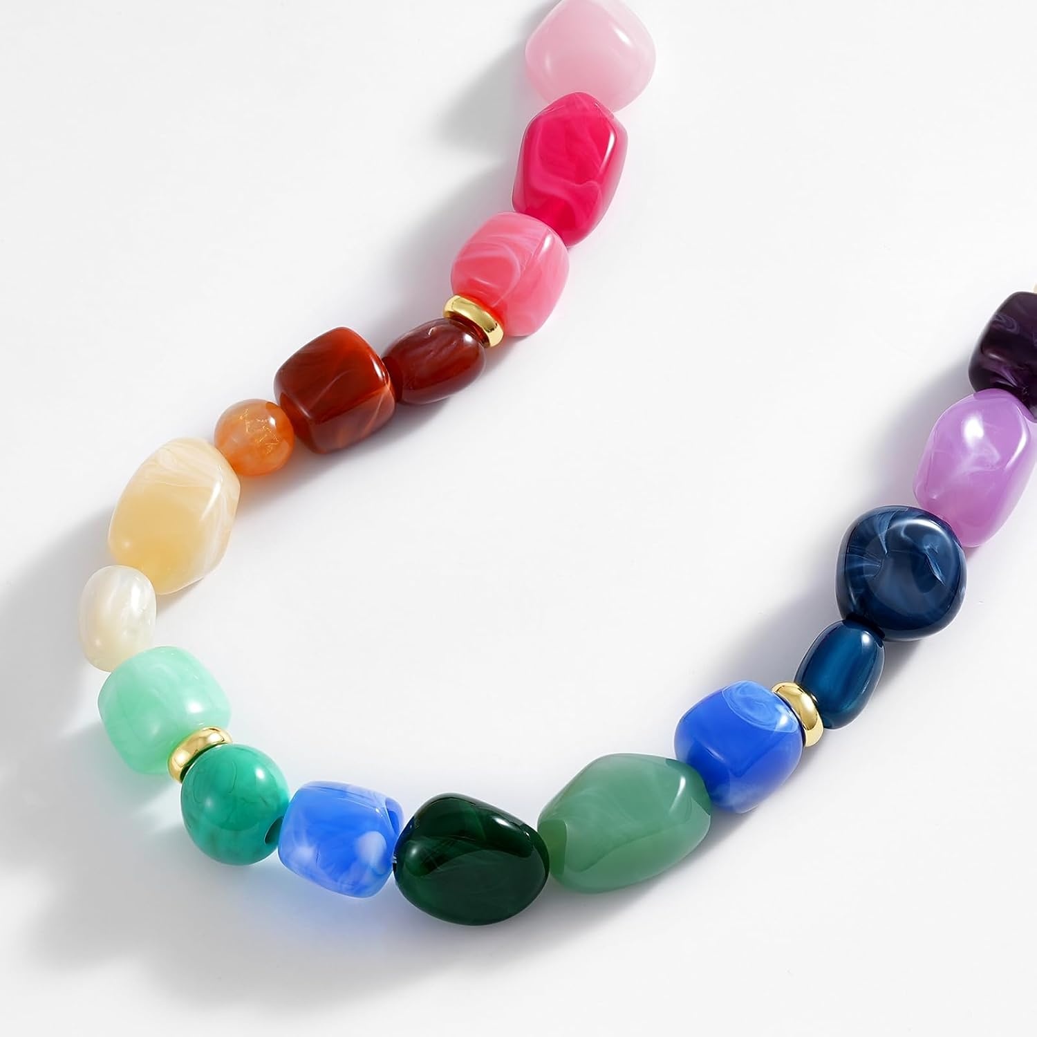 image:imageKissYan Chunky Beaded Necklaces for Women Resin Statement Bead ChokerRainbow