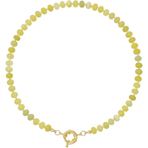 KissYan Beaded Necklaces for Women, Natural Chunky Gemstone Summer Choker(Yellow)