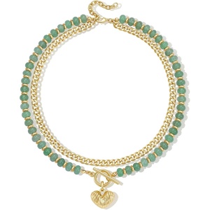 KissYan Natural Stone Beaded Necklaces for Women(Sage Green)