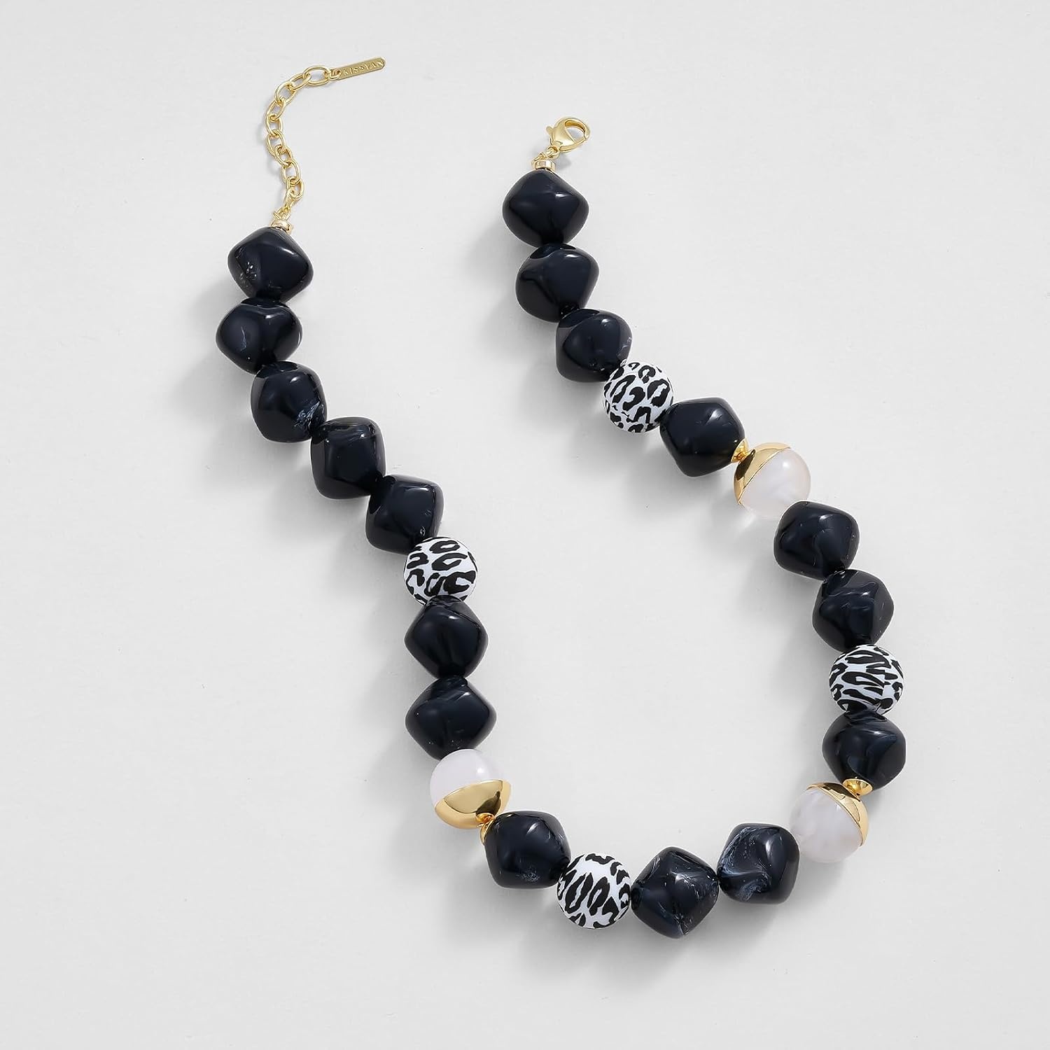 image:imageKissYan Chunky Resin Beaded Necklace for WomenInk Black