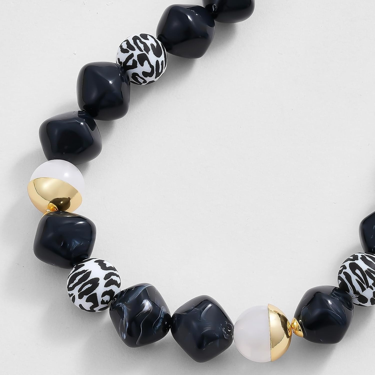 image:imageKissYan Chunky Resin Beaded Necklace for WomenInk Black
