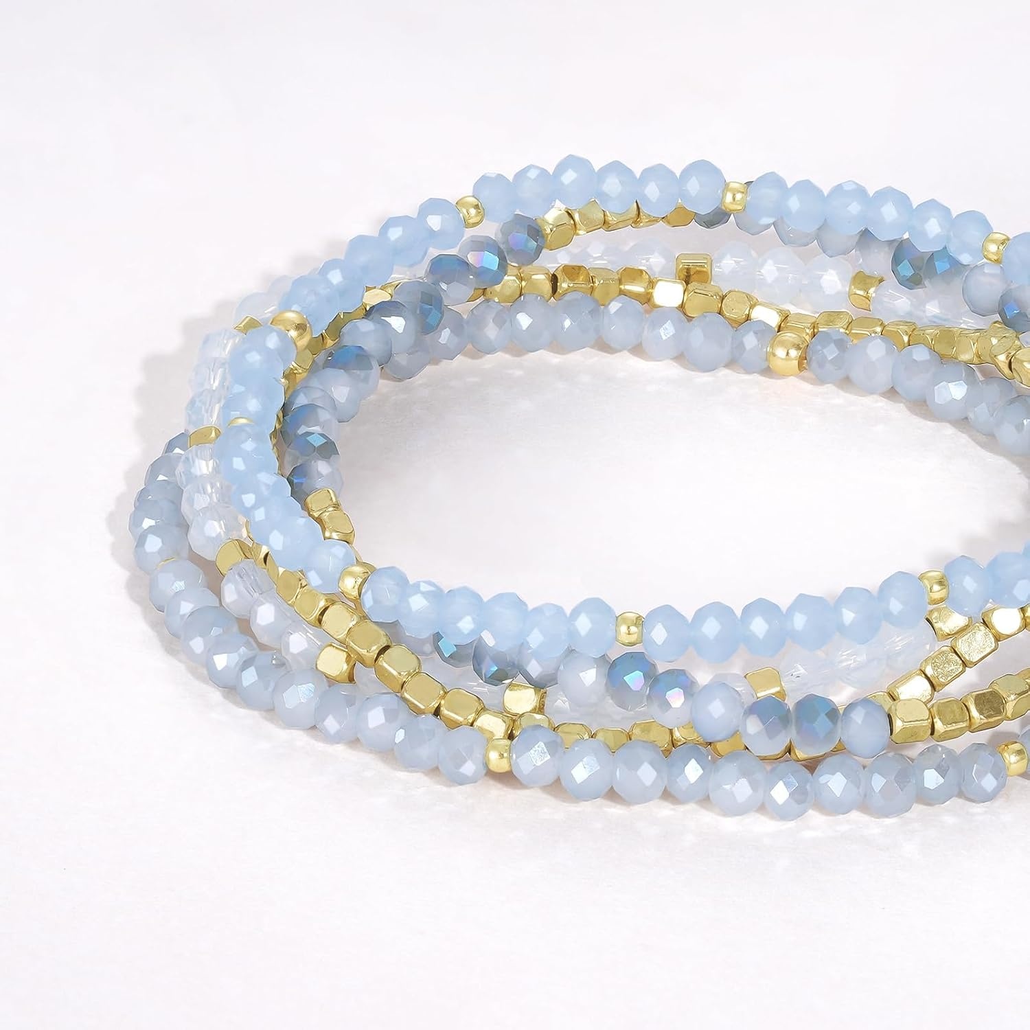 image:imageKissYan Crystal Beaded Bracelets for Women Stackable Stretch Bracelet Set