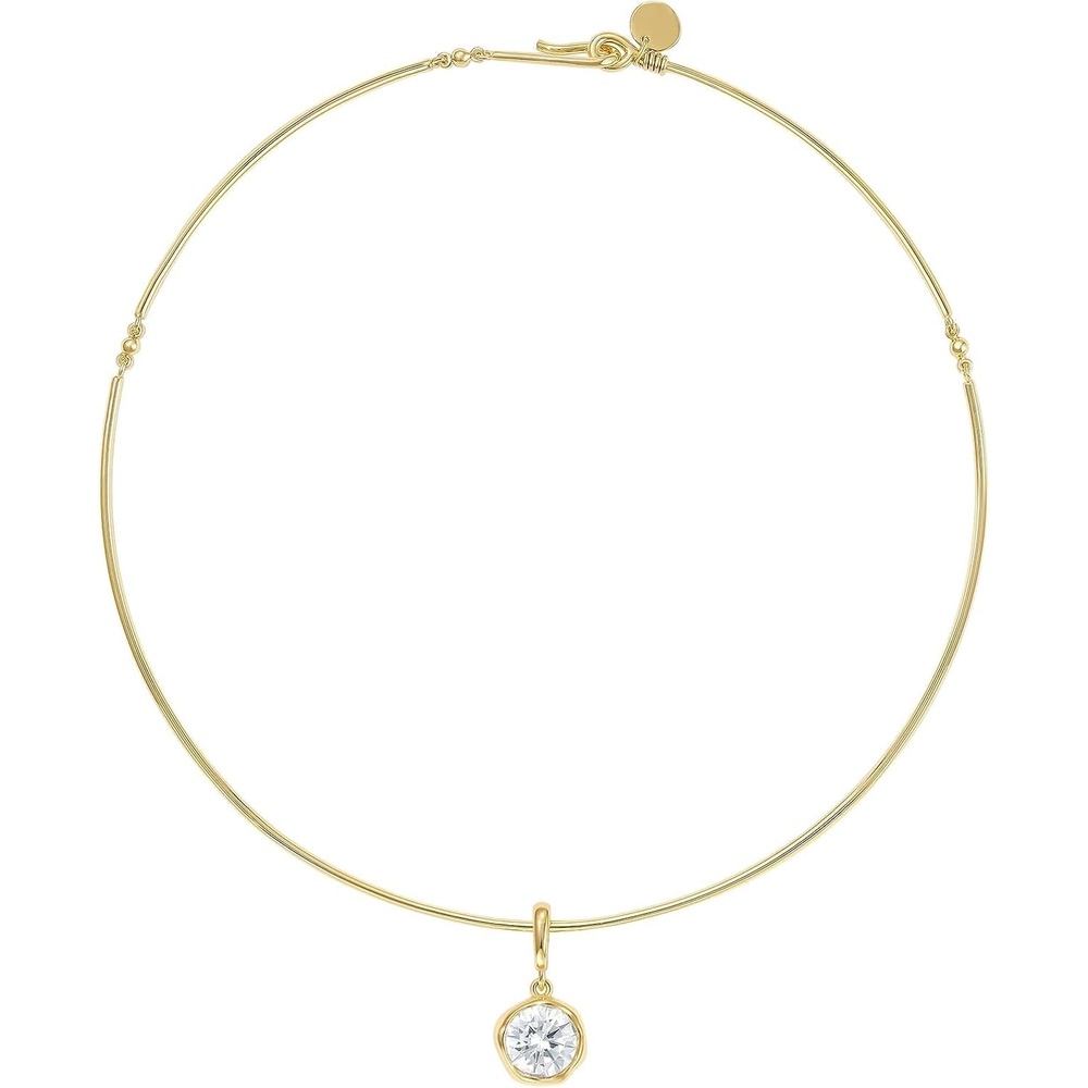 image:imageKissYan Gold Wire Collar Choker Necklace for Women with CZ PendantRound